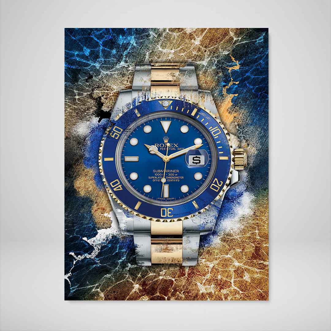 Rolex Art Submariner Date Two-Tone Watch Poster Canvas Print Watch Art-THE THRONE-DEVICI