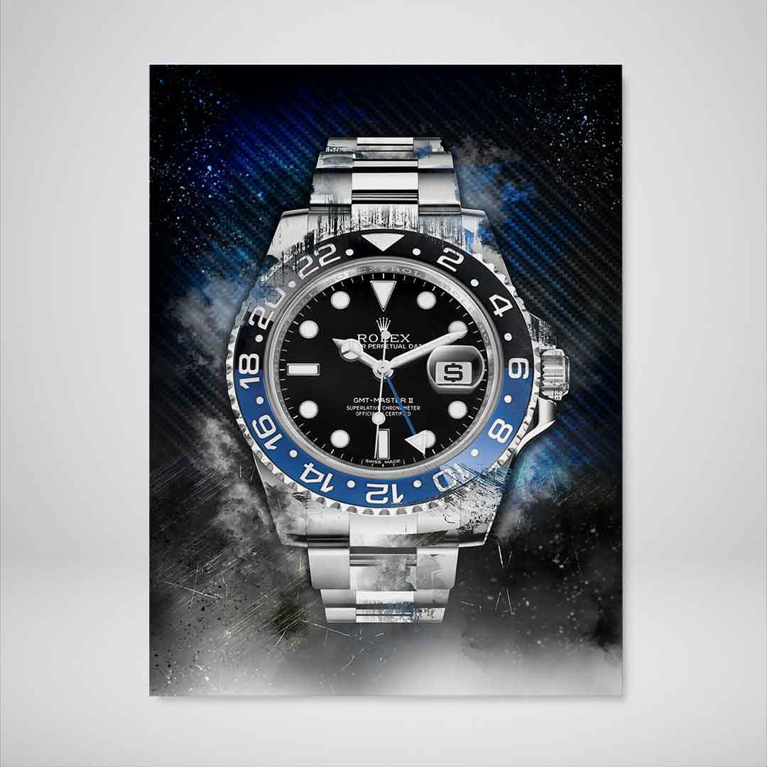 Rolex Batman GMT Master II BLNR Watch Poster Canvas Print Watch Art-THE BATMAN-DEVICI