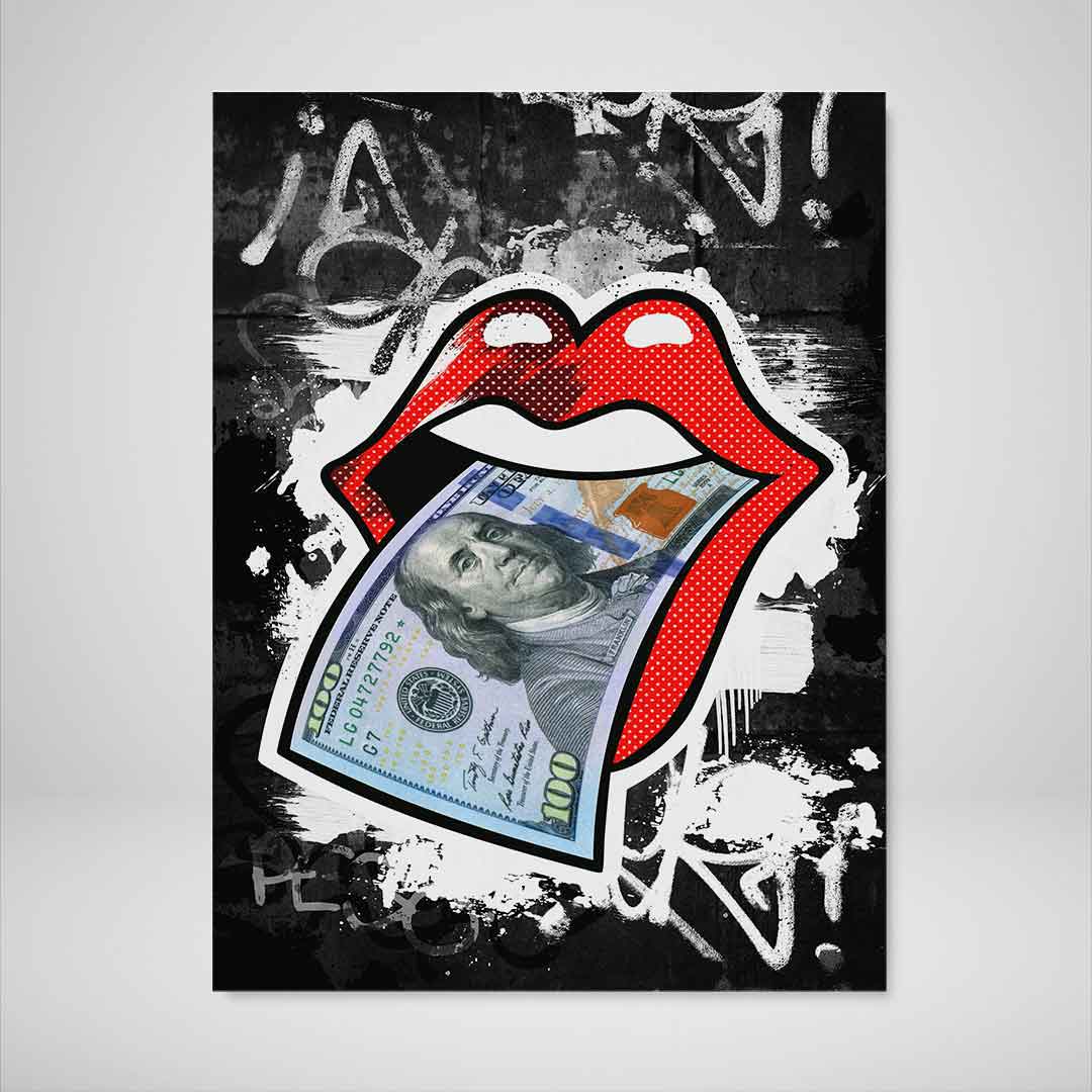 Rolling Stones Motivational Poster Canvas Print Modern Wall Art Decor-MONEY TALKS-DEVICI