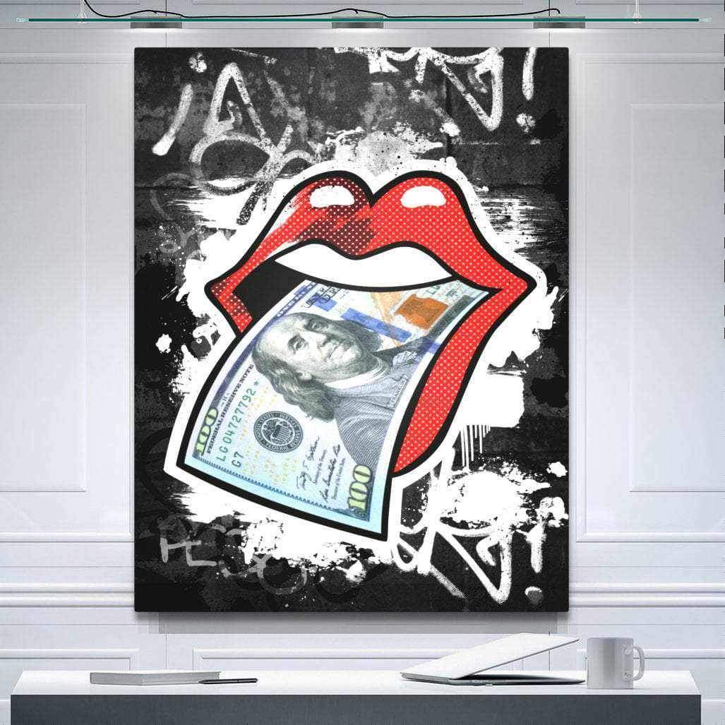 Rolling Stones Motivational Poster Canvas Print Modern Wall Art Decor-MONEY TALKS-DEVICI