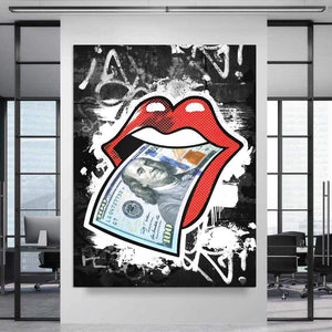 Rolling Stones Motivational Poster Canvas Print Modern Wall Art Decor-MONEY TALKS-DEVICI