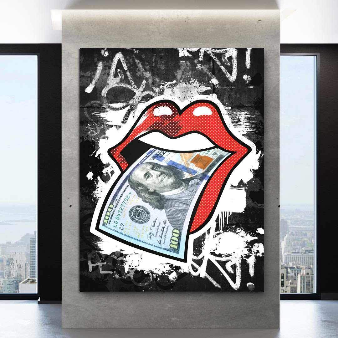 Rolling Stones Motivational Poster Canvas Print Modern Wall Art Decor-MONEY TALKS-DEVICI