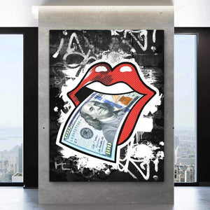 Rolling Stones Motivational Poster Canvas Print Modern Wall Art Decor-MONEY TALKS-DEVICI
