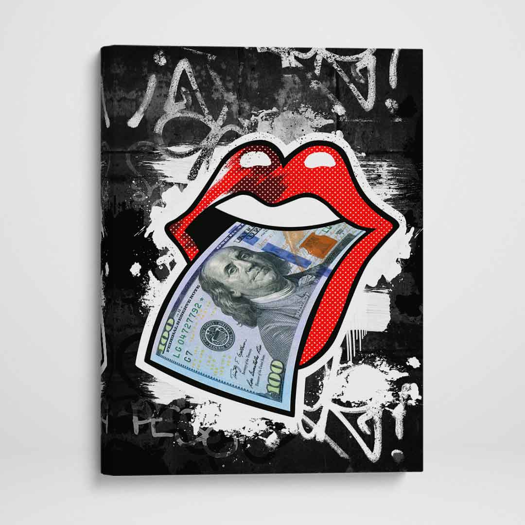 Rolling Stones Motivational Poster Canvas Print Modern Wall Art Decor-MONEY TALKS-DEVICI