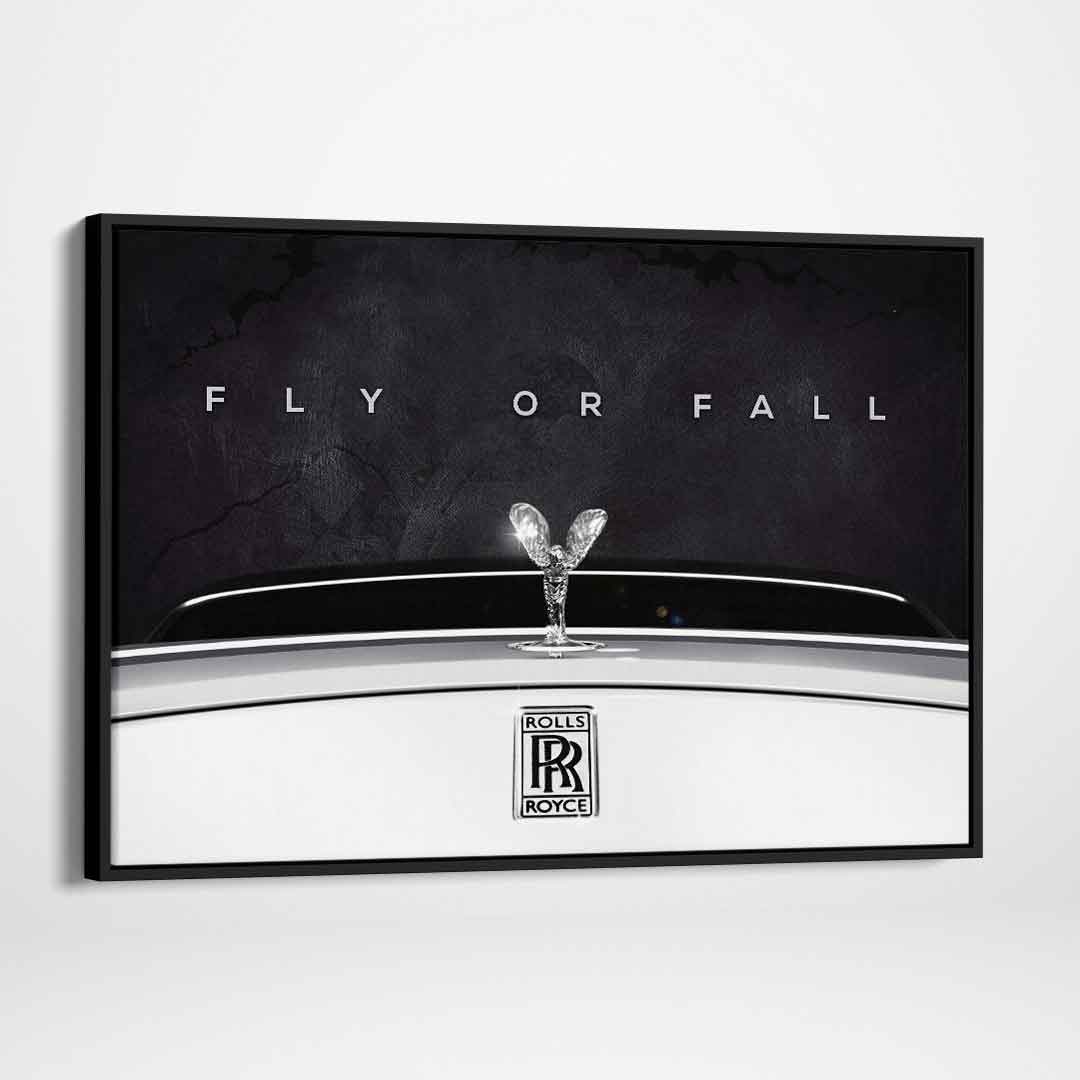 Rolls Royce Inspirational Canvas Wall Art Motivational Poster Print-FLY OR FALL-DEVICI