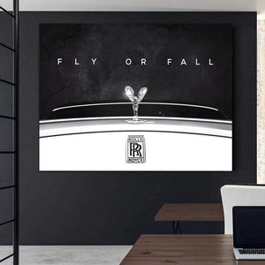 Rolls Royce Inspirational Canvas Wall Art Motivational Poster Print-FLY OR FALL-DEVICI