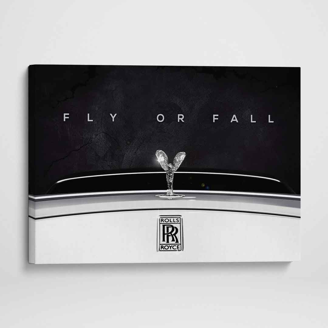 Rolls Royce Inspirational Canvas Wall Art Motivational Poster Print-FLY OR FALL-DEVICI