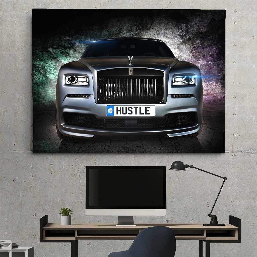 Rolls Royce Inspirational Wall Art Motivational Poster Canvas Print-HUSTLE WRAITH-DEVICI