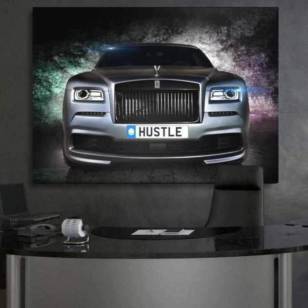 Rolls Royce Inspirational Wall Art Motivational Poster Canvas Print-HUSTLE WRAITH-DEVICI