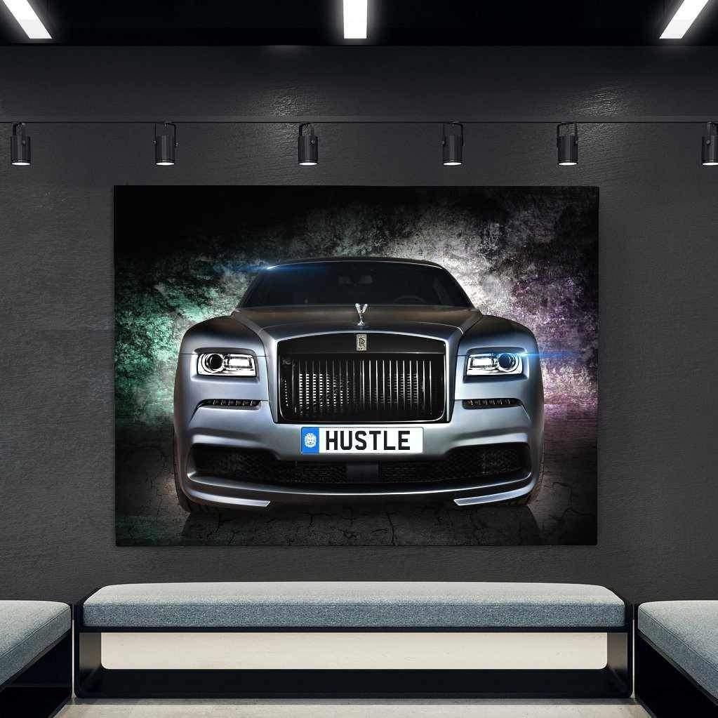 Rolls Royce Inspirational Wall Art Motivational Poster Canvas Print-HUSTLE WRAITH-DEVICI