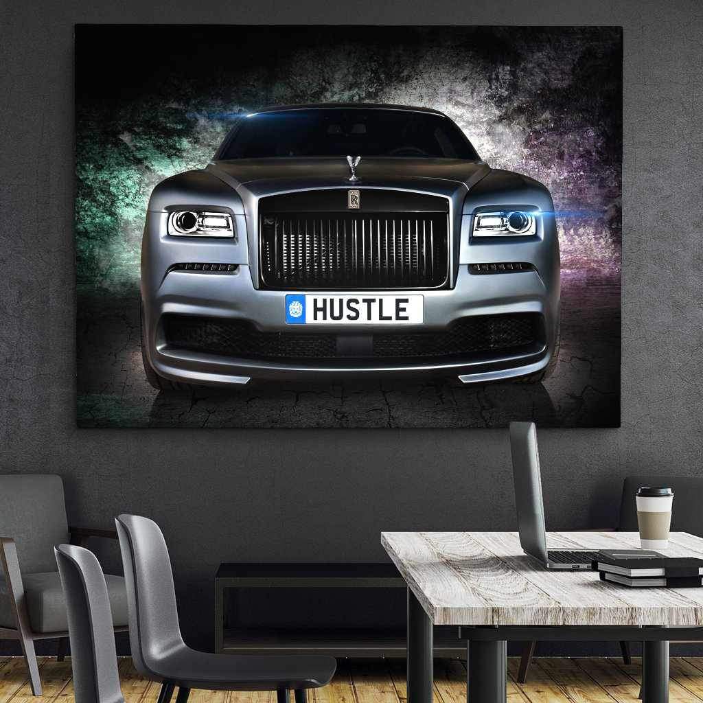 Rolls Royce Inspirational Wall Art Motivational Poster Canvas Print-HUSTLE WRAITH-DEVICI