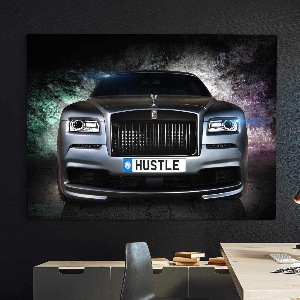 Rolls Royce Inspirational Wall Art Motivational Poster Canvas Print-HUSTLE WRAITH-DEVICI