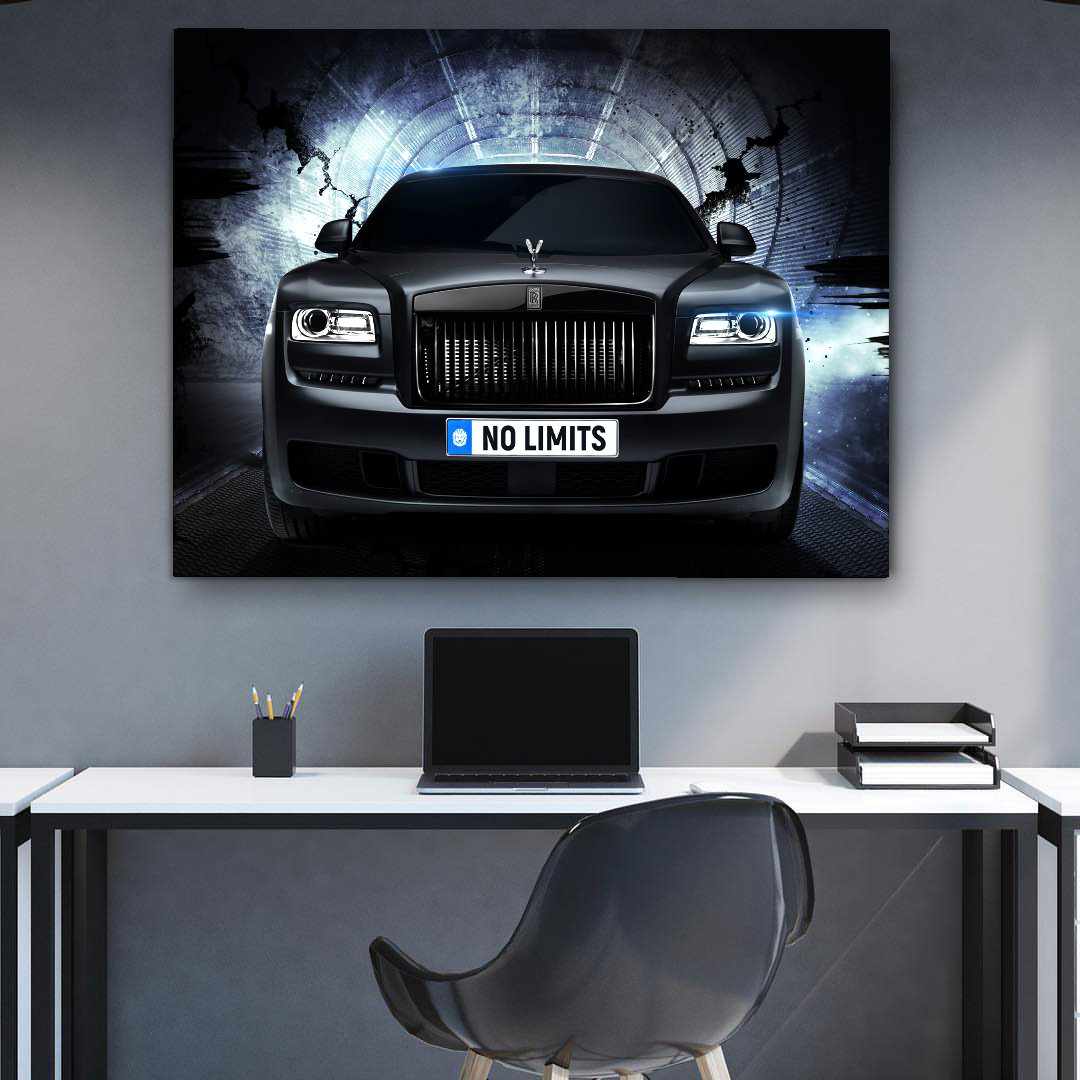 Rolls Royce Inspirational Wall Art Motivational Poster Canvas Print-NO LIMITS WRAITH-DEVICI