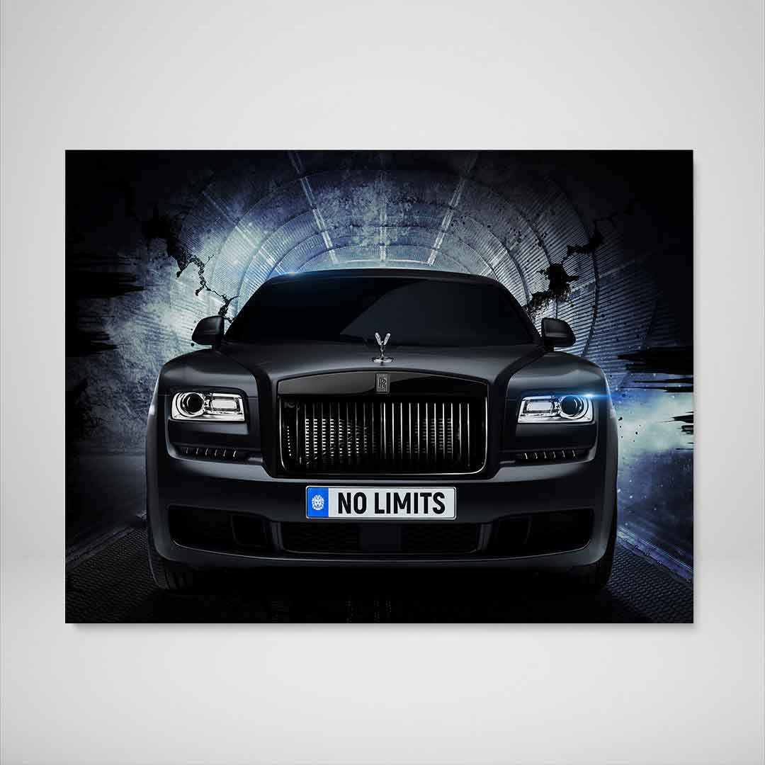 Rolls Royce Inspirational Wall Art Motivational Poster Canvas Print-NO LIMITS WRAITH-DEVICI