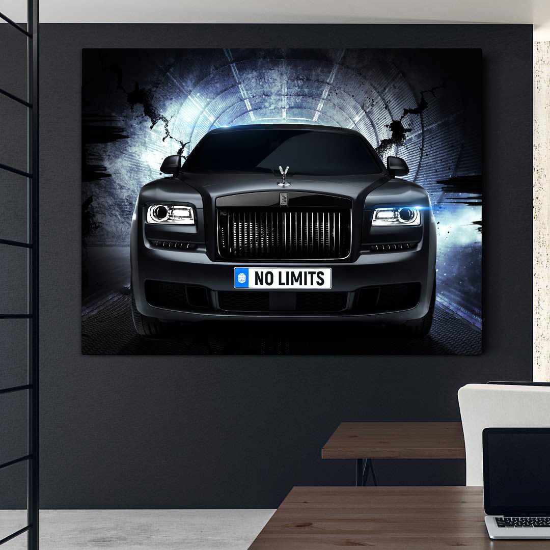 Rolls Royce Inspirational Wall Art Motivational Poster Canvas Print-NO LIMITS WRAITH-DEVICI