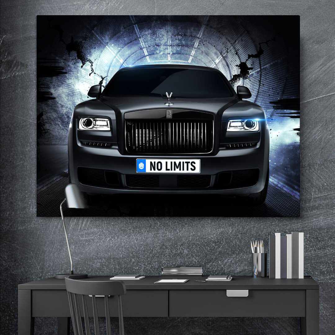 Rolls Royce Inspirational Wall Art Motivational Poster Canvas Print-NO LIMITS WRAITH-DEVICI