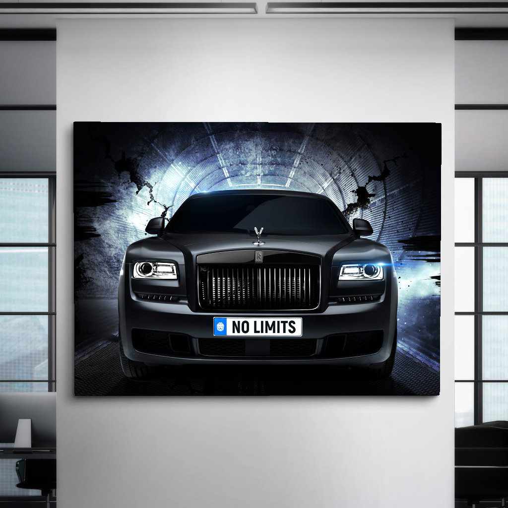 Rolls Royce Inspirational Wall Art Motivational Poster Canvas Print-NO LIMITS WRAITH-DEVICI