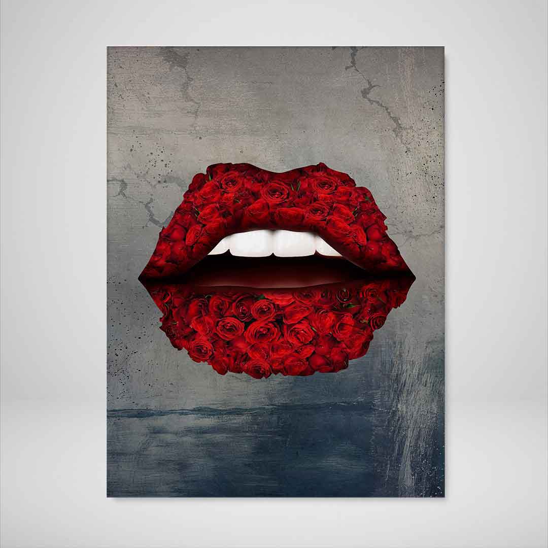 Rose Lips Inspirational Modern Wall Art Canvas Poster Print-HEARTBREAKER-DEVICI