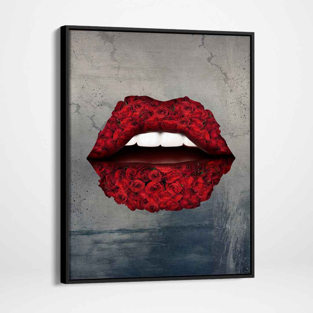 Rose Lips Inspirational Modern Wall Art Canvas Poster Print-HEARTBREAKER-DEVICI