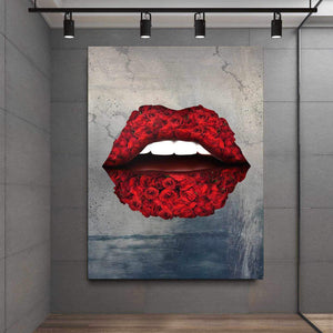 Rose Lips Inspirational Modern Wall Art Canvas Poster Print-HEARTBREAKER-DEVICI