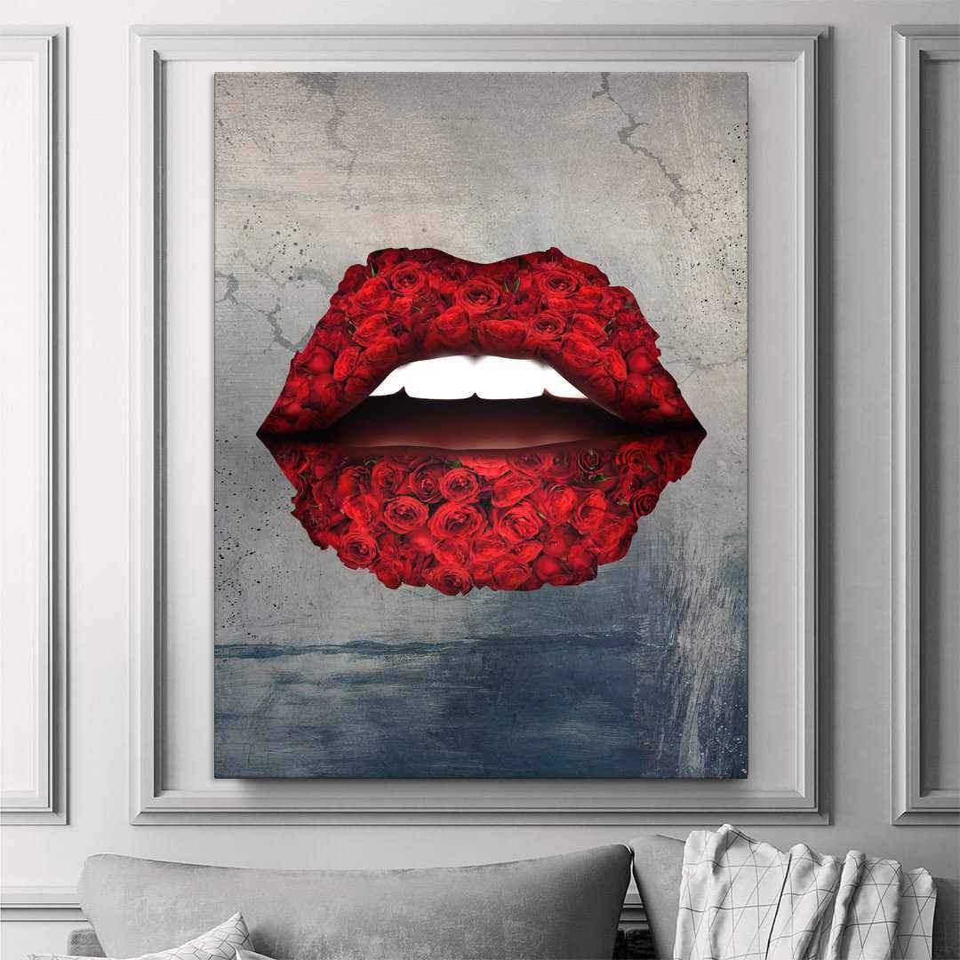 Rose Lips Inspirational Modern Wall Art Canvas Poster Print-HEARTBREAKER-DEVICI