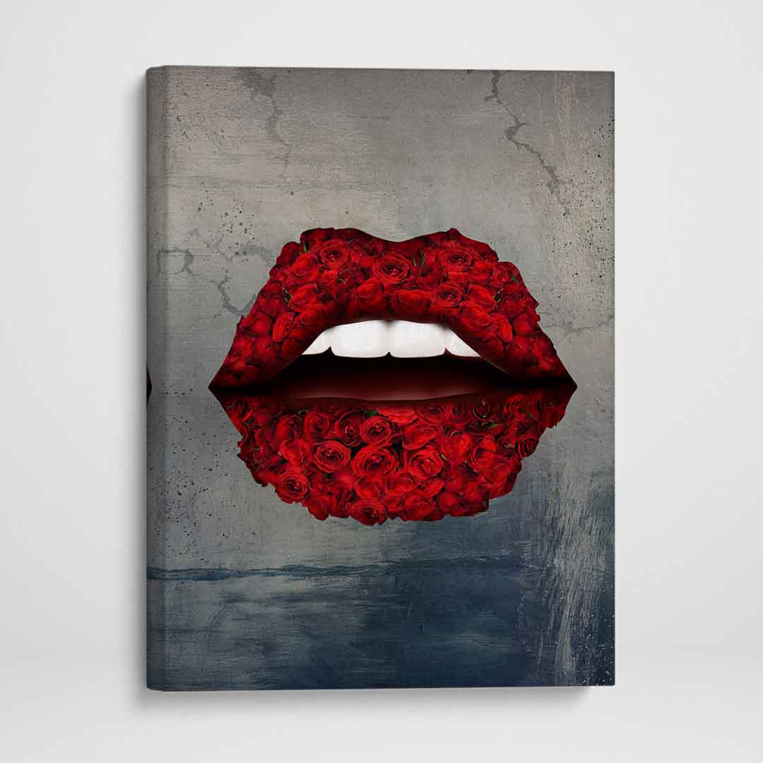 Rose Lips Inspirational Modern Wall Art Canvas Poster Print-HEARTBREAKER-DEVICI