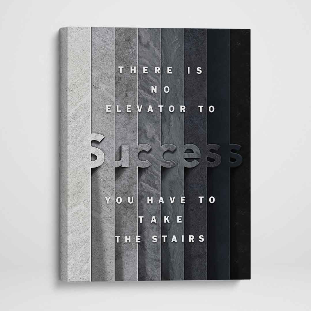 Stairs To Success Motivational Poster Canvas Print Office Wall Art-STAIRS TO SUCCESS-DEVICI