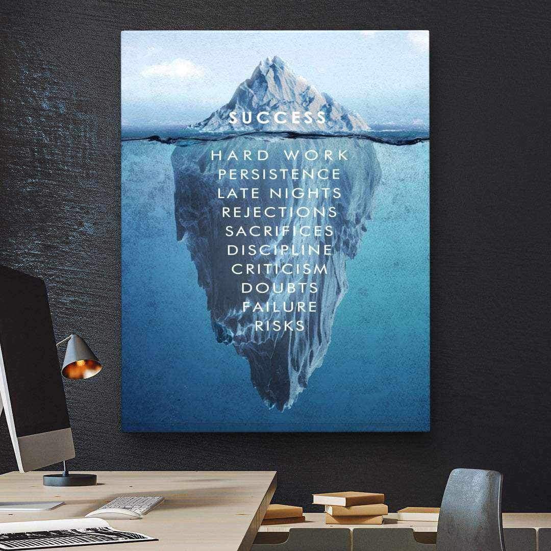 Success Iceberg Motivational Poster Canvas Print Office Wall Art Decor-SUCCESS-DEVICI