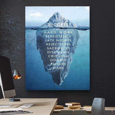 Success Iceberg Motivational Poster Canvas Print Office Wall Art Decor ...