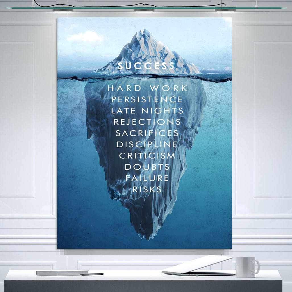 Success Iceberg Motivational Poster Canvas Print Office Wall Art Decor-SUCCESS-DEVICI