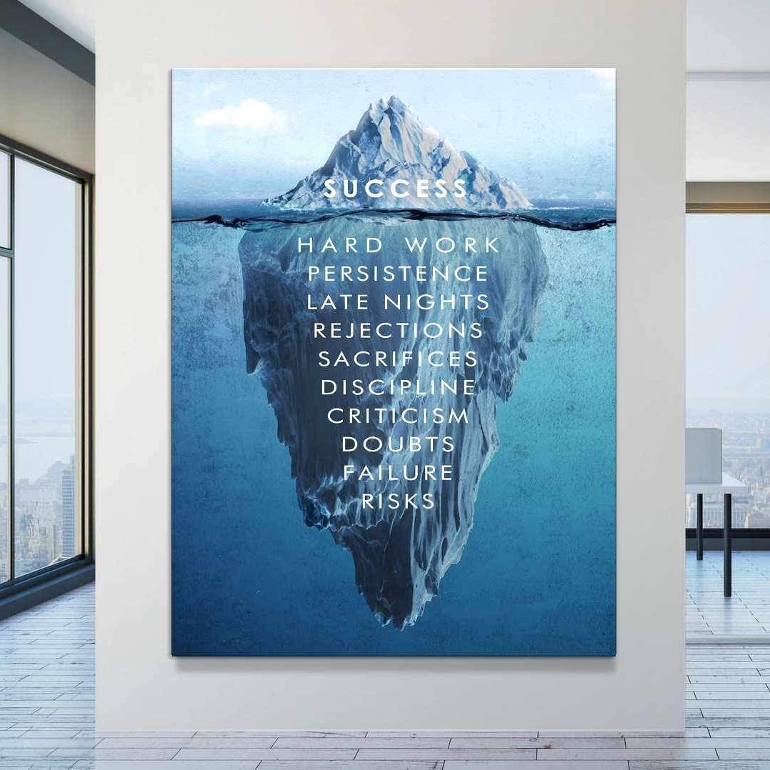 Success Iceberg Motivational Poster Canvas Print Office Wall Art Decor-SUCCESS-DEVICI