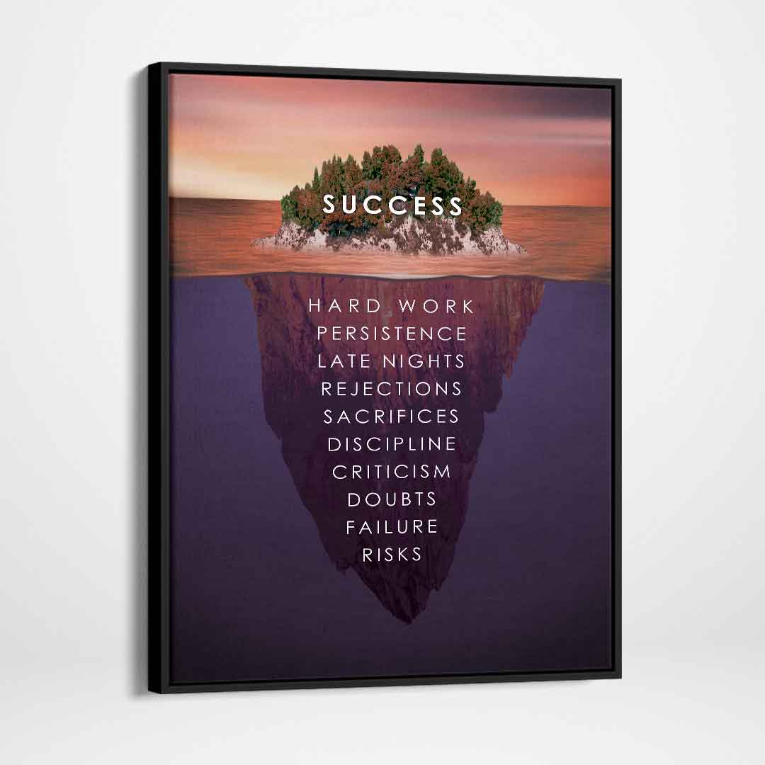 Success Island Motivational Poster Canvas Print Office Wall Art Decor-SUCCESS-DEVICI