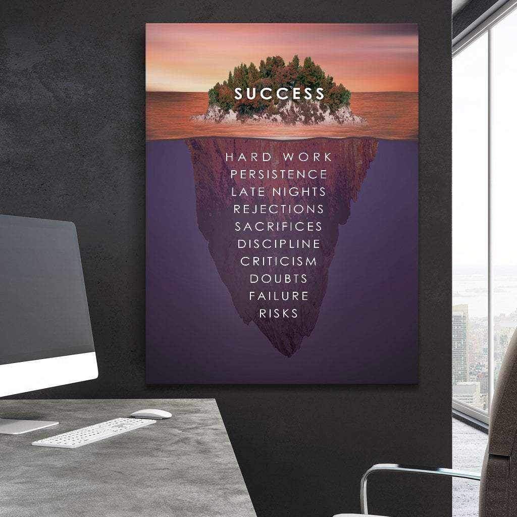 Success Island Motivational Poster Canvas Print Office Wall Art Decor-SUCCESS-DEVICI