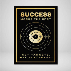Success Marks The Spot Motivational Poster Canvas Print Wall Art Decor-SUCCESS MARKS THE SPOT-DEVICI