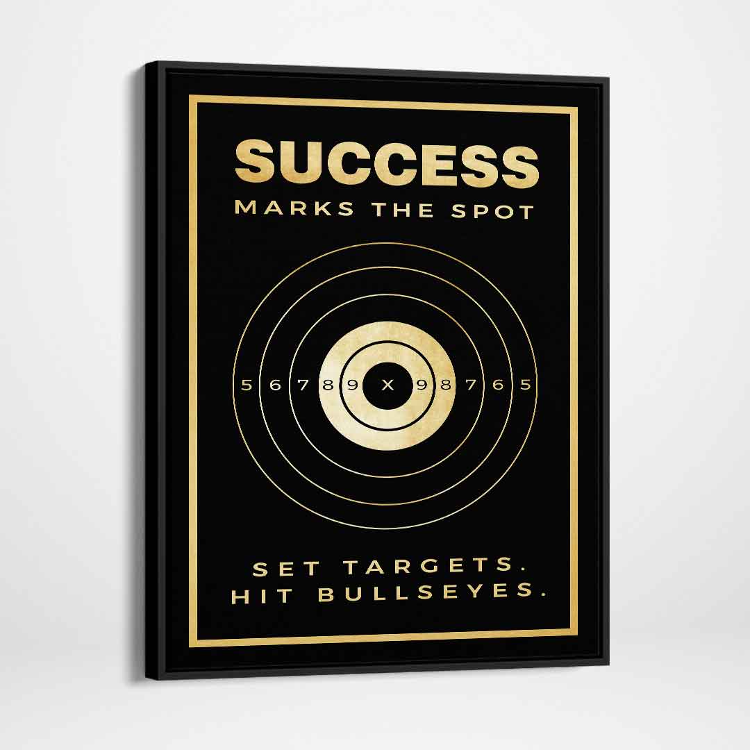 Success Marks The Spot Motivational Poster Canvas Print Wall Art Decor-SUCCESS MARKS THE SPOT-DEVICI