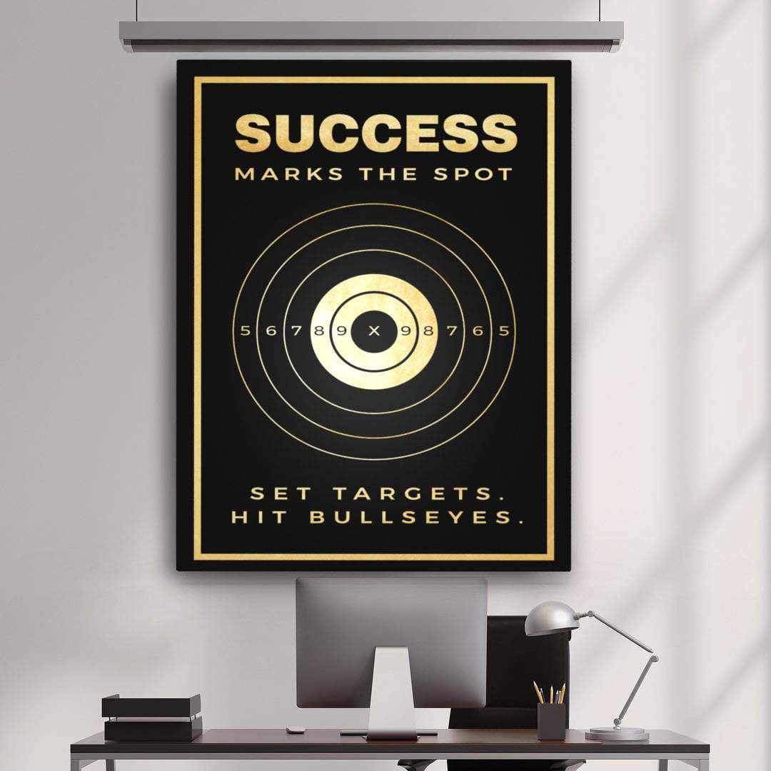 Success Marks The Spot Motivational Poster Canvas Print Wall Art Decor-SUCCESS MARKS THE SPOT-DEVICI