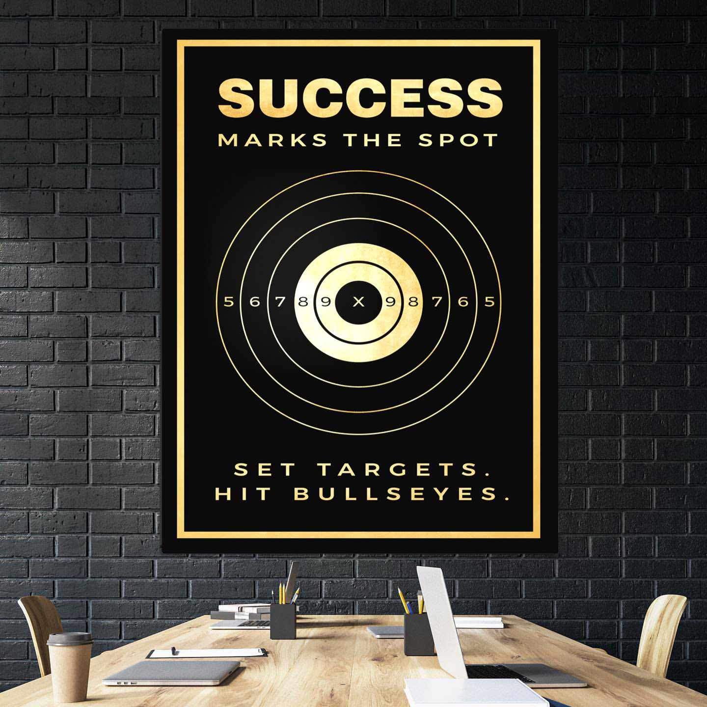 Success Marks The Spot Motivational Poster Canvas Print Wall Art Decor-SUCCESS MARKS THE SPOT-DEVICI