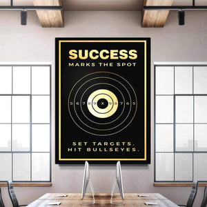 Success Marks The Spot Motivational Poster Canvas Print Wall Art Decor-SUCCESS MARKS THE SPOT-DEVICI