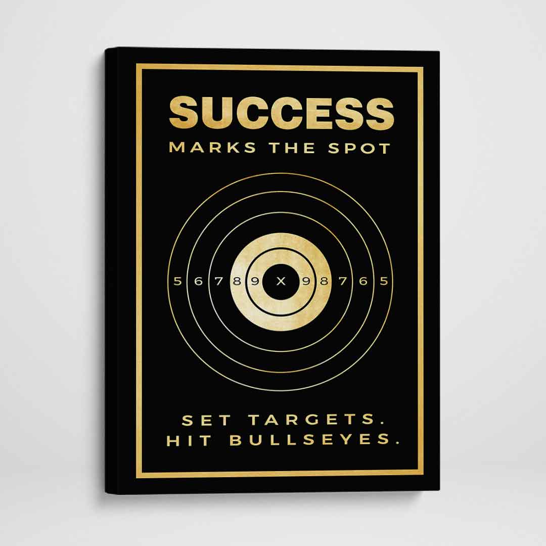 Success Marks The Spot Motivational Poster Canvas Print Wall Art Decor-SUCCESS MARKS THE SPOT-DEVICI