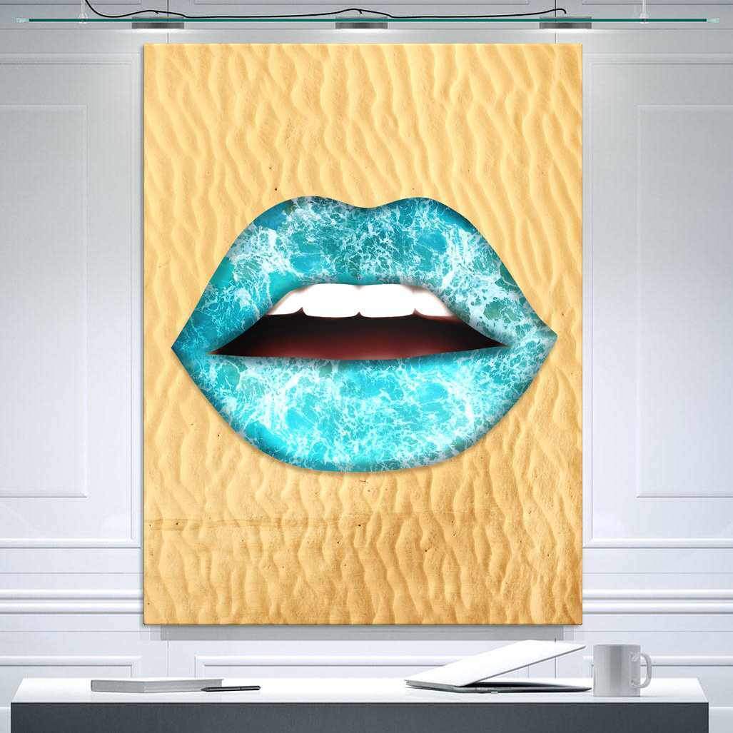 Sun Kissed Lips Inspirational Modern Wall Art Canvas Poster Print-SUNSET PASSIONISTA-DEVICI