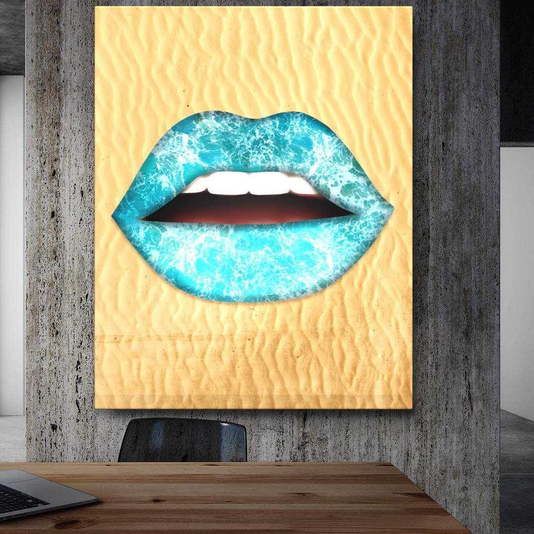 Sun Kissed Lips Inspirational Modern Wall Art Canvas Poster Print-SUNSET PASSIONISTA-DEVICI