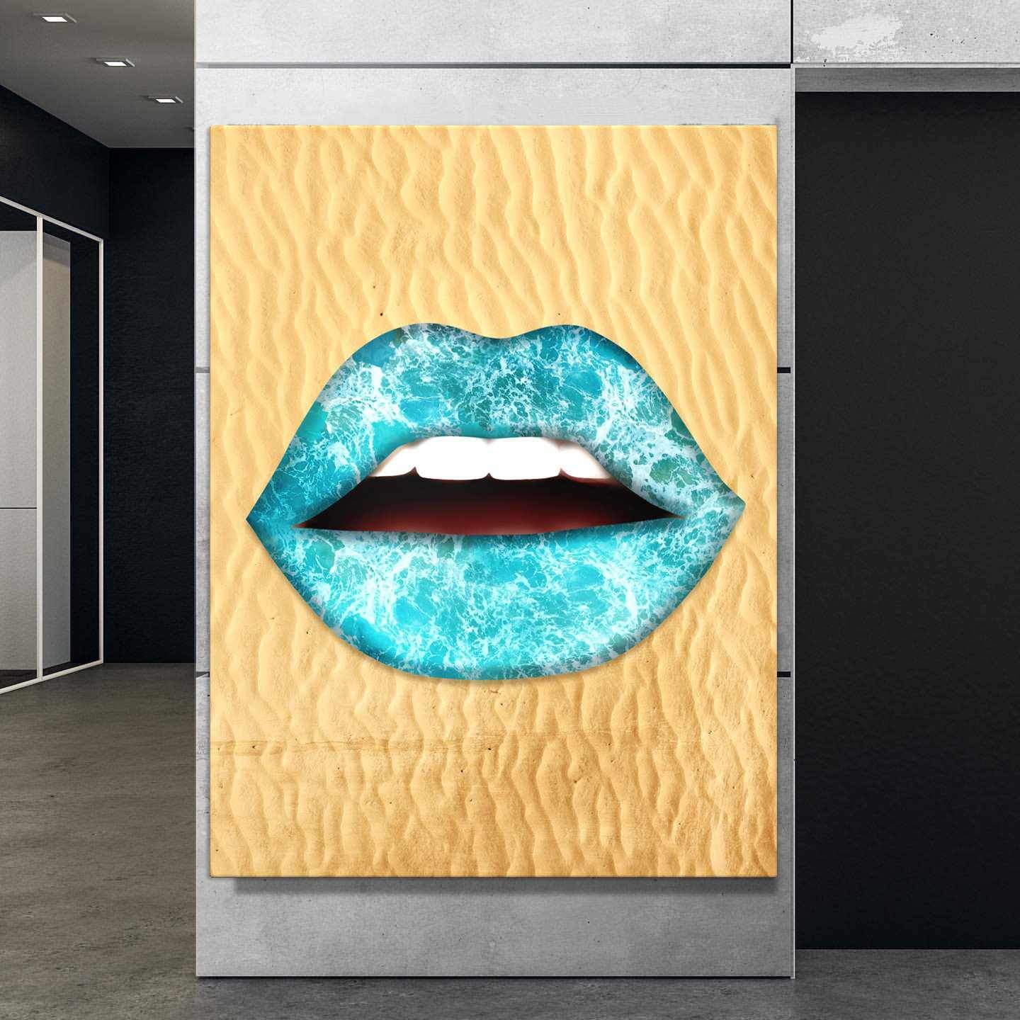 Sun Kissed Lips Inspirational Modern Wall Art Canvas Poster Print-SUNSET PASSIONISTA-DEVICI