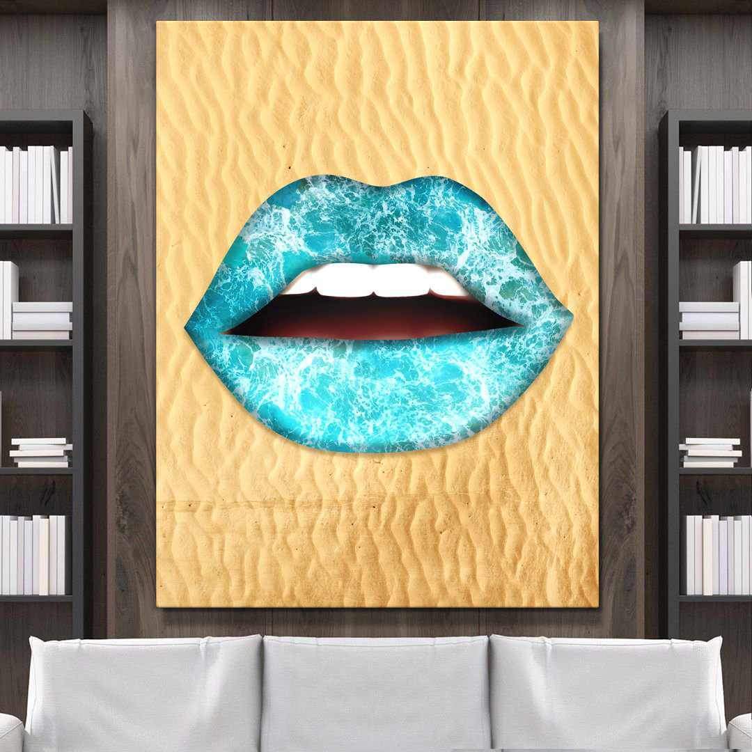 Sun Kissed Lips Inspirational Modern Wall Art Canvas Poster Print-SUNSET PASSIONISTA-DEVICI