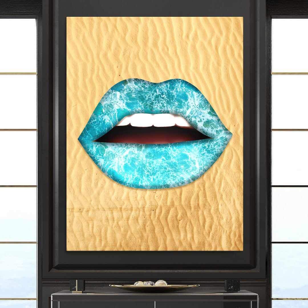 Sun Kissed Lips Inspirational Modern Wall Art Canvas Poster Print-SUNSET PASSIONISTA-DEVICI