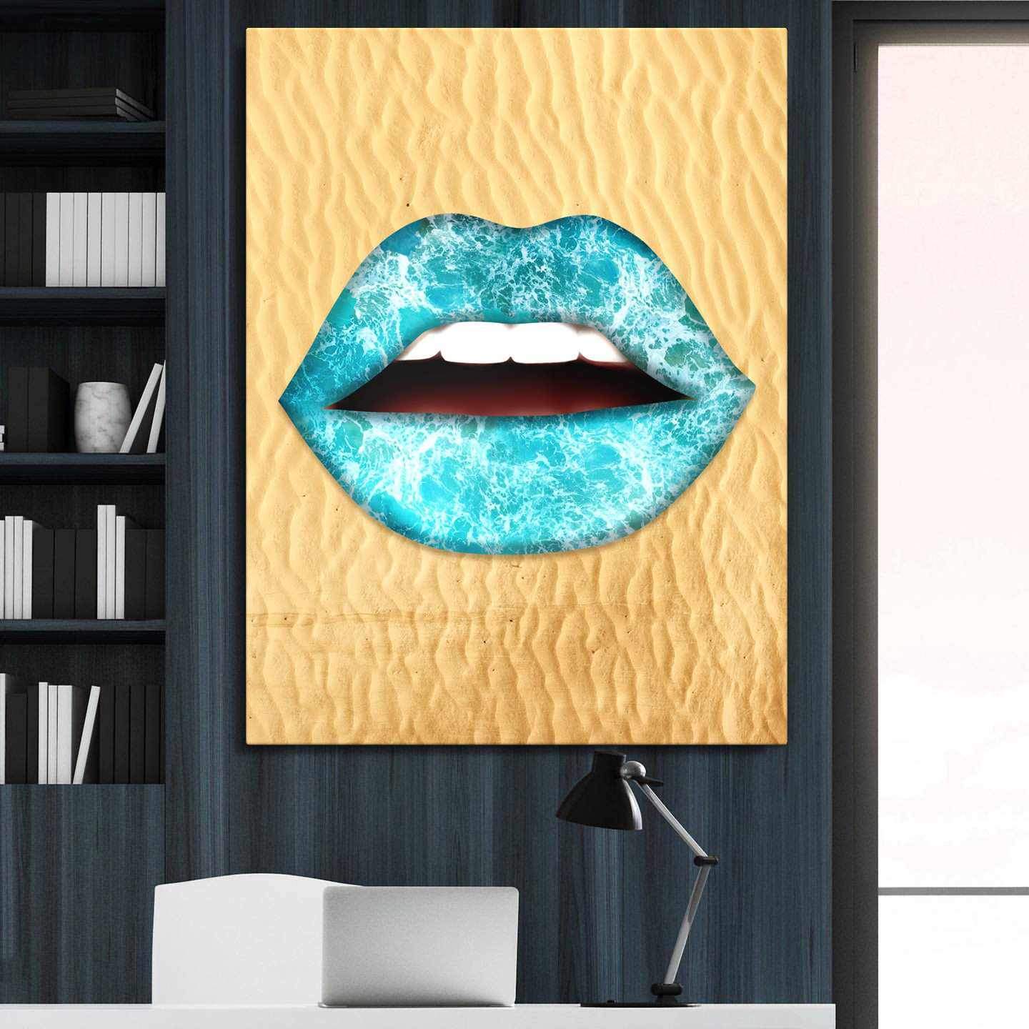 Sun Kissed Lips Inspirational Modern Wall Art Canvas Poster Print-SUNSET PASSIONISTA-DEVICI