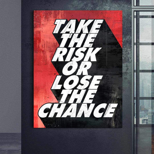 Take The Risk Motivational Poster Canvas Print Inspirational Wall Art