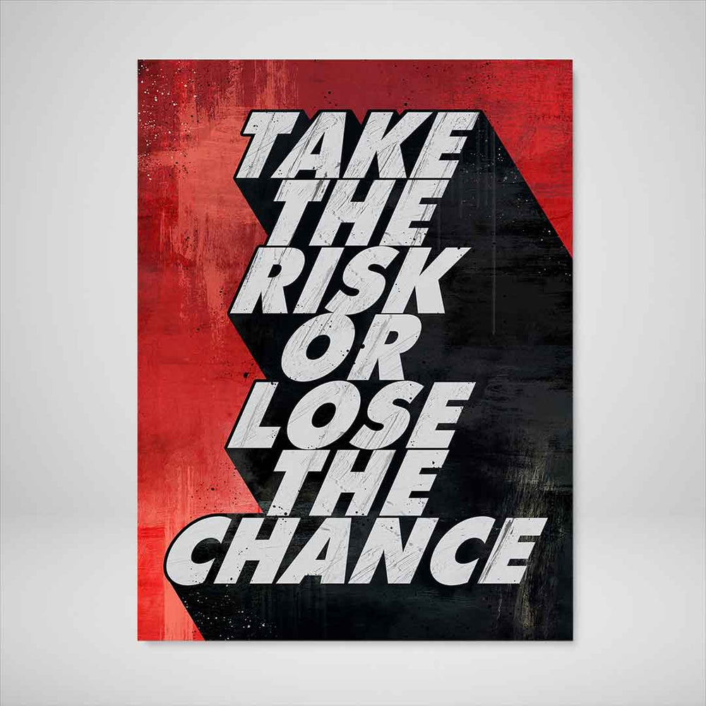 Take The Risk Motivational Poster Canvas Print Inspirational Wall Art