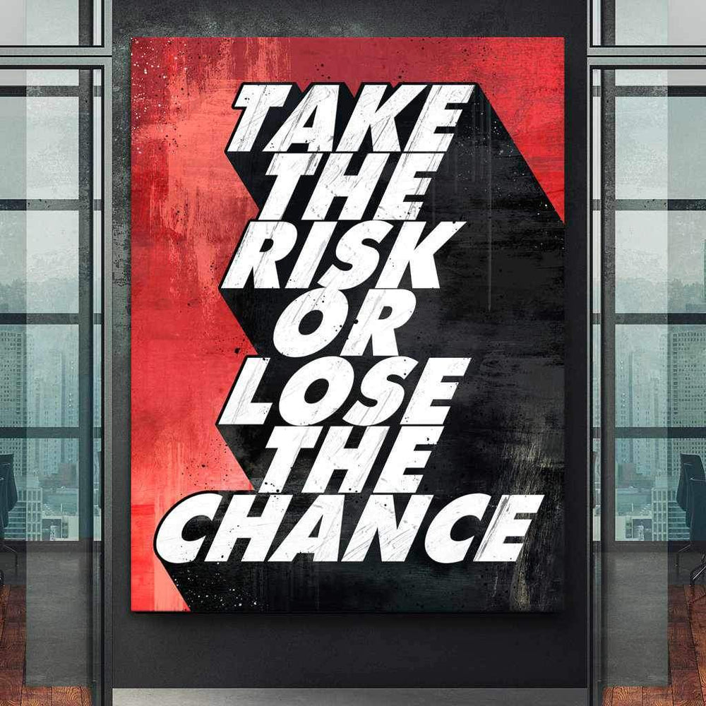 Take The Risk Motivational Poster Canvas Print Inspirational Wall Art
