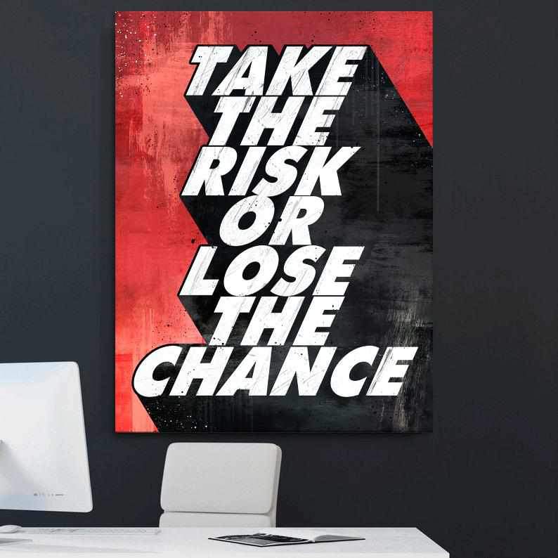 Take The Risk Motivational Poster Canvas Print Inspirational Wall Art-TAKE THE RISK-DEVICI