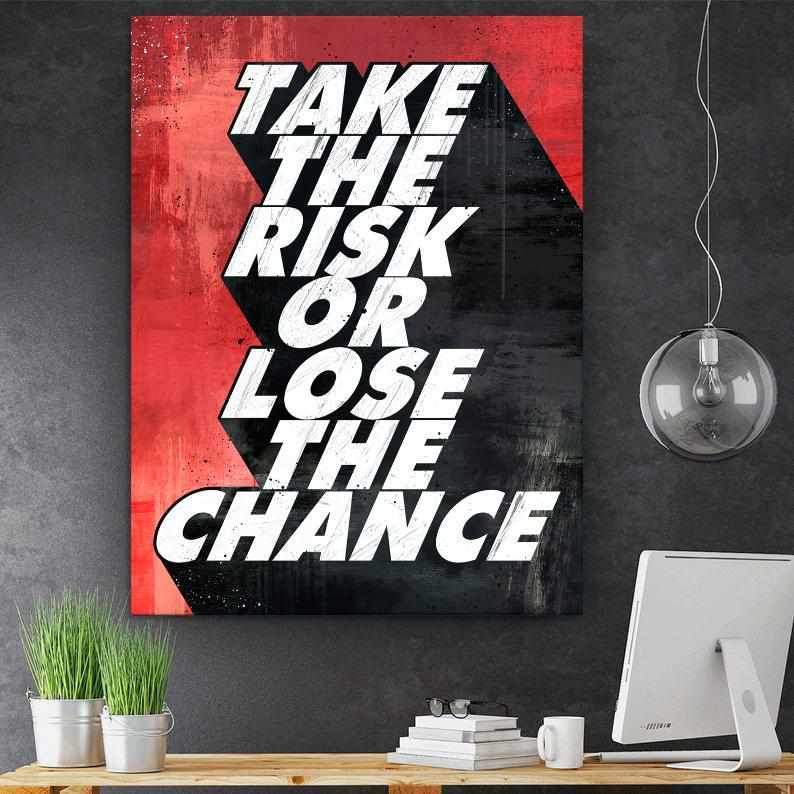 Take The Risk Motivational Poster Canvas Print Inspirational Wall Art-TAKE THE RISK-DEVICI